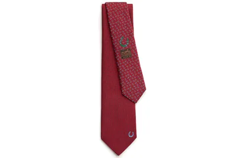 HERMES Cheval Ties Men's Red