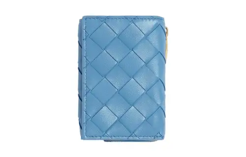 Bottega Veneta Sheepskin Card Holder, Wallet Small Women's Sky Blue