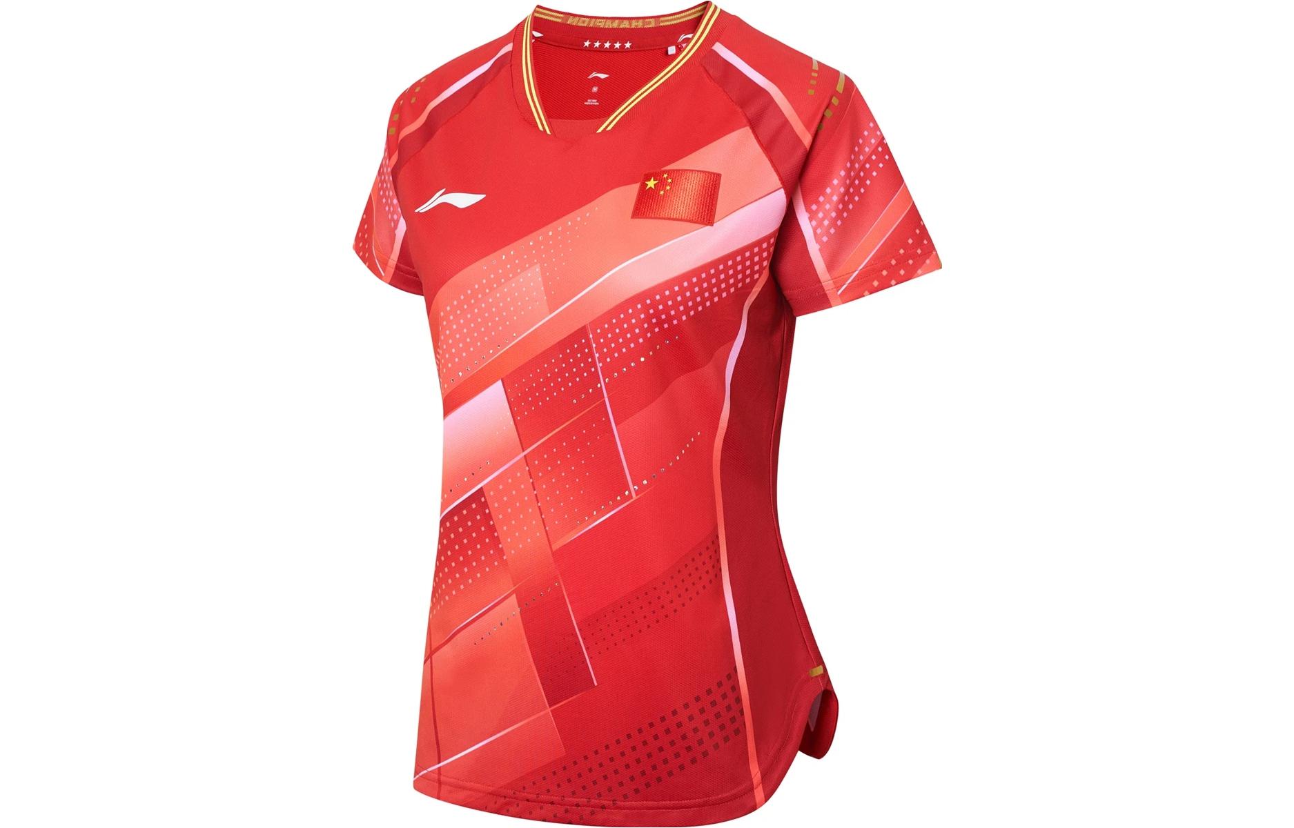 Li Ning Table Tennis Collection T Shirt Women’s Total Cherry Red