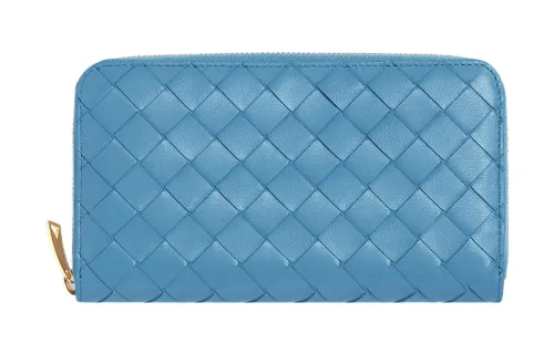 Bottega Veneta Sheepskin Wallet Large Women's Sky Blue