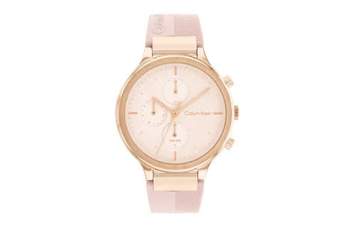CALVIN KLEIN CK Wrist Watches Quartz Movement Silicone Strap Pink Watch Dial Women's Watch Box Available For Purchase
