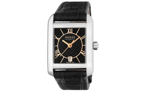 GUCCI Wrist Watches Automatic Mechanical Movement Genuine Leather Strap Black Dial Women's Watch 50m Waterproof