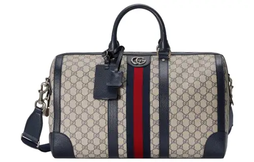 GUCCI Savoy Canvas With Leather Travel Bag Women's