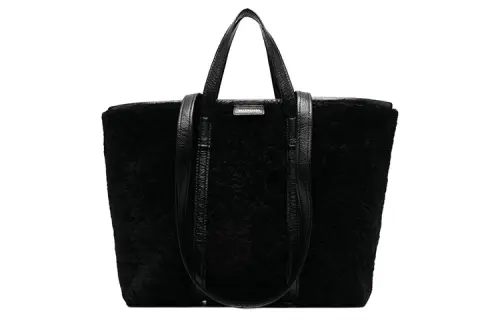 Balenciaga Barbes Sheepskin Tote Bag, Shopping Bag, Shoulder Bag, Crossbody Bag, Handbag Medium Men's Black