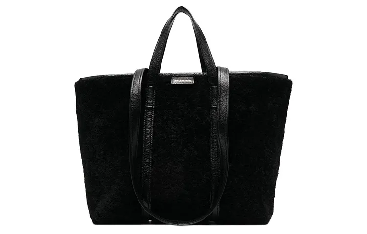 Balenciaga Barbes Sheepskin Tote Bag, Shopping Bag, Shoulder Bag, Crossbody Bag, Handbag Medium Men's Black
