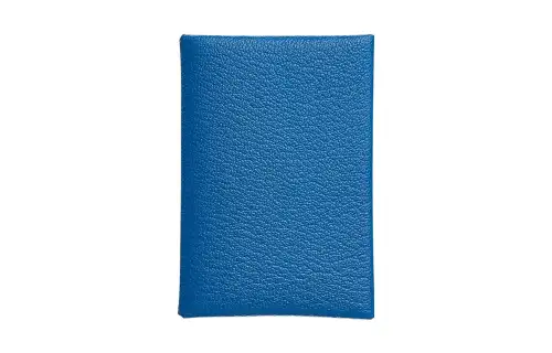 HERMES Calvi Duo Mysore Goat Skin Card Holder Mini Women's T7 Hydra Aqua Blue
