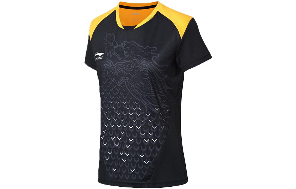 Li Ning Table Tennis Clothing Women’s Black Crew Neck Moderate