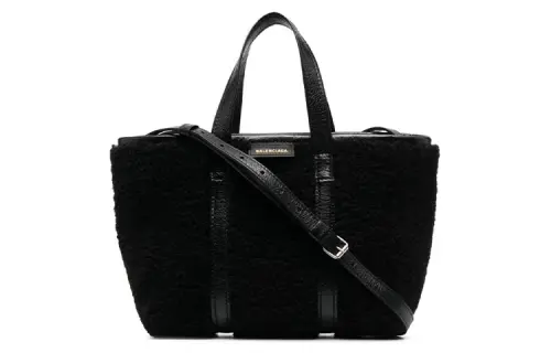 Balenciaga Barbes Sheepskin Tote Bag, Shopping Bag, Shoulder Bag, Crossbody Bag, Handbag Women's Black