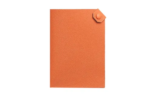 HERMES Tarmac Epsom Calfskin Passport Holder Women's 93 Orange