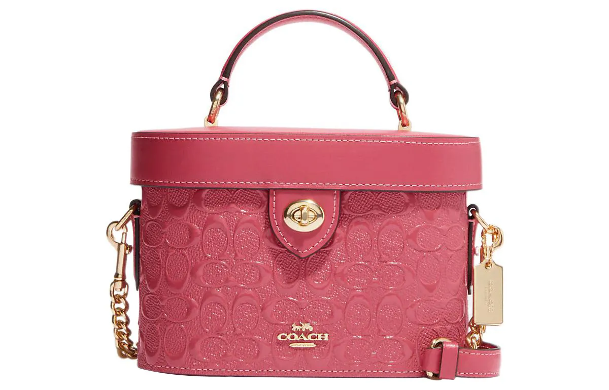 COACH Kay Leather Box Bag Handbag Small Women's Pink