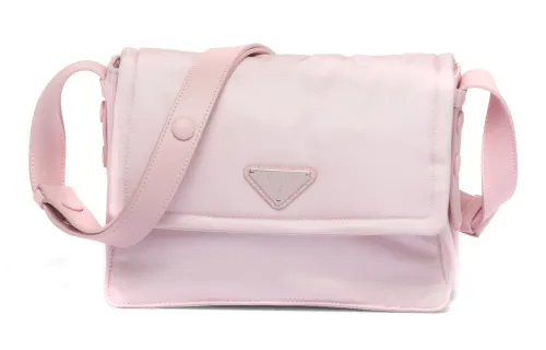 PRADA Re Nylon Fabric With Leather Shoulder Bag Small Women's Snow Pink