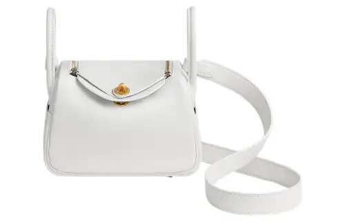 HERMES Lindy Swift Calfskin Handbag 19 Women's 01 Blanc Pure White