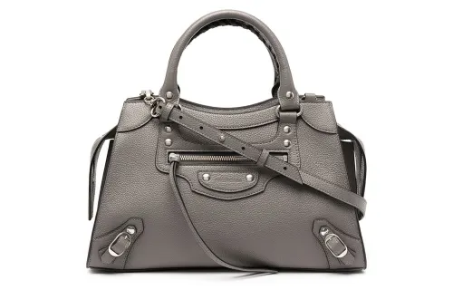 Balenciaga Neo Classic Cow Leather Catfish Bag, Shoulder Bag, Crossbody Bag, Handbag Small Women's Silver Gray