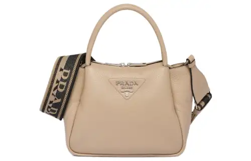 PRADA Leather Shoulder Bag, Crossbody Bag, Handbag Small Women's Sand