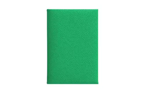 HERMES Calvi Duo Epsom Calfskin Card Holder Mini Women's Comic Green