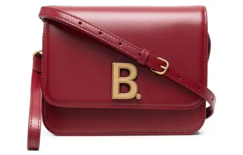 Balenciaga Calfskin Shoulder Bag, Crossbody Bag Small Women's Burgundy