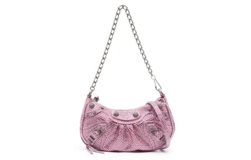 Balenciaga Le Cagole Calfskin Biker Bag, Dumpling Bag, Portable Crossbody Bag, Shoulder Bag Regular Women's Light Pink