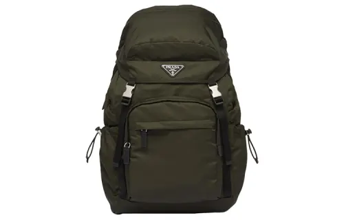 PRADA Leather Backpack Men's Moss Green