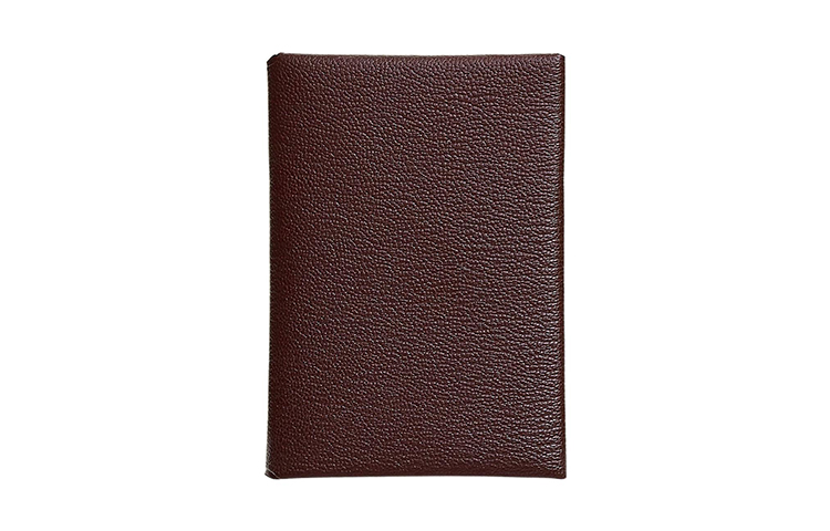 HERMES Calvi Mysore Goat Skin Card Holder Mini Women's 0G Rouge Sellier Saddle Red