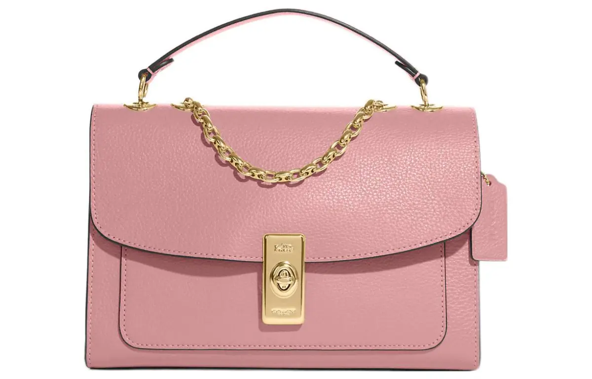 COACH Lane Leather Portable Crossbody Bag, Shoulder Bag Large Women's Pink