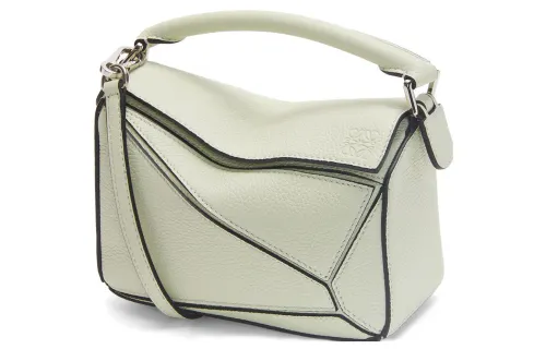 LOEWE Puzzle Soft Grain Cow Leather Shoulder Bag, Crossbody Bag, Handbag Mini Women's Light Celadon