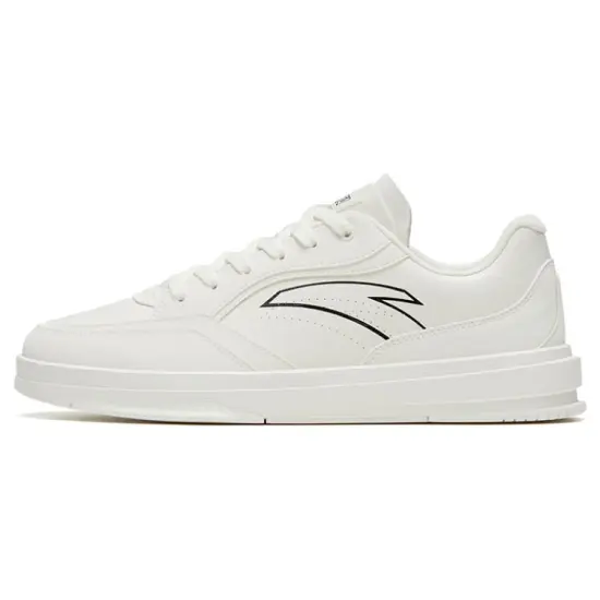 ANTA Life Collection Skateboard Shoes Men Low-Top Ivory White Black