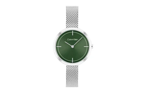 CALVIN KLEIN Wind Style Collection Wrist Watch Quartz Movement Stainless Steel Watchband 30mm Green Dial Women's Watch