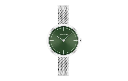 CALVIN KLEIN Wind Style Collection Wrist Watch Quartz Movement Stainless Steel Watchband 30mm Green Dial Women's Watch