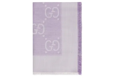 GUCCI Knit Scarves Women's Light Purple