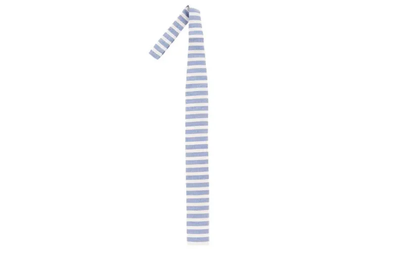 GUCCI Silk Linen Ties Men's Blue/White