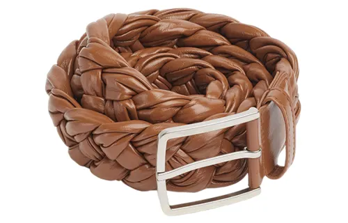 Bottega Veneta Sheepskin Leather Belts Men's Brown Width 4cm