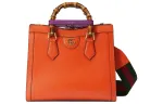 GUCCI Diana Leather Tote Bag, Shopping Bag, Shoulder Bag, Crossbody Bag, Handbag Small Women's Orange