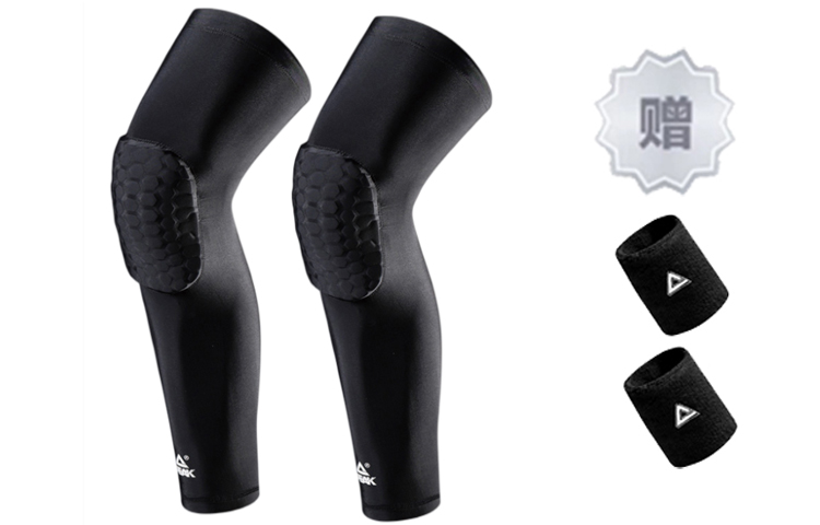 Peak Honeycomb Anti-collision Legs Breathable Knee Guard Extended Anti-Slip Sports Two Pack Knee Pads Running Climbing Basketball Same Style for Men and Women Polyester Polyester Fiber Spandex M XL