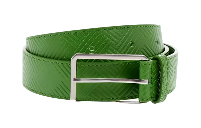 Bottega Veneta Cow Leather Belts Women's Green Width 3cm
