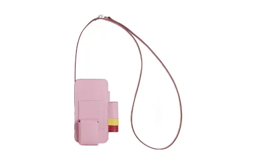 HERMES Hermèsway Epsom Calfskin Cell Phone Pouch Women's Mallow Purple