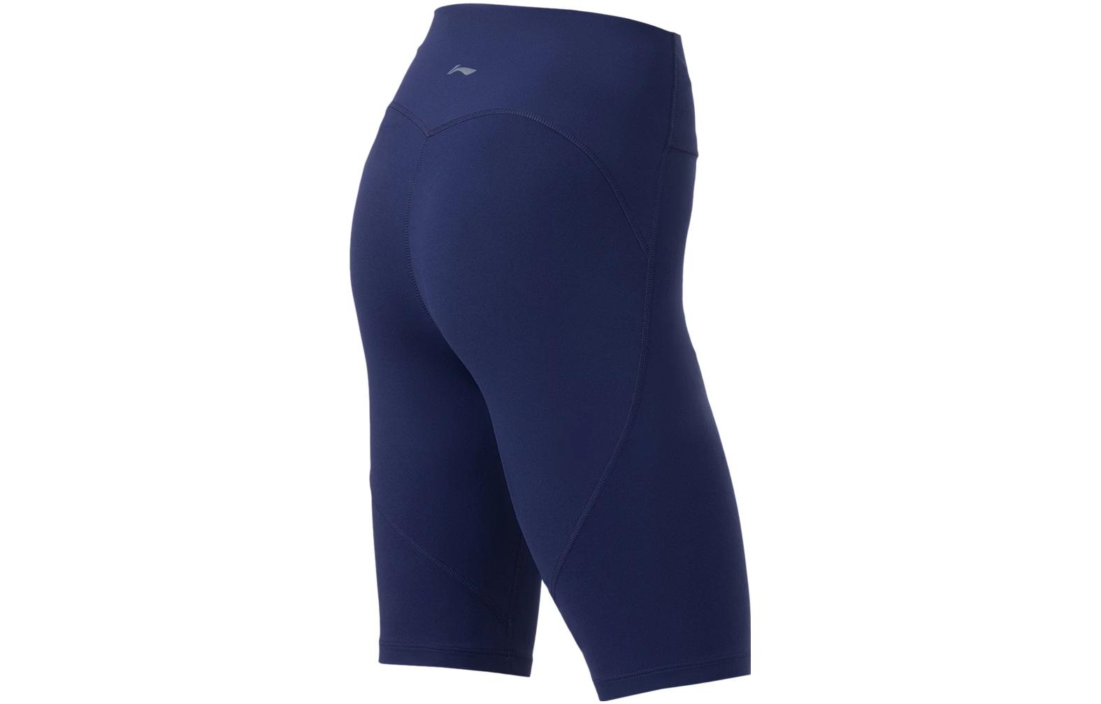 Li Ning Fitness Series Solid Color Sports Shorts Women’s Dark Ship Blue