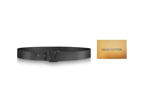 LOUIS VUITTON Initiales Cow Leather Belts Men's Width 4cm