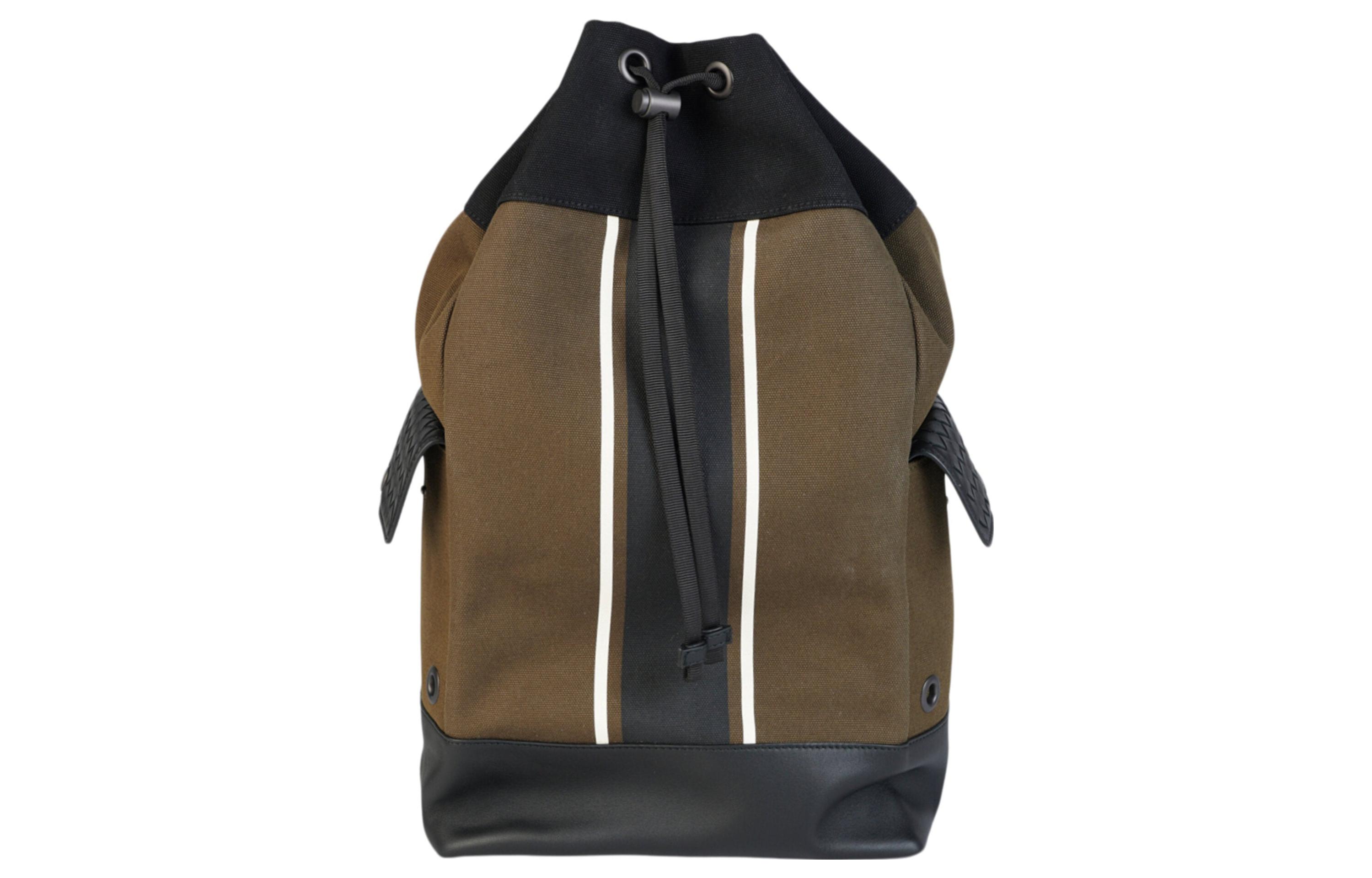 Bottega Veneta Polyester Backpack Men's Blue/Brown