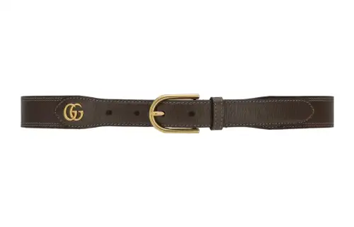 GUCCI Leather Belts Men's Brown Width 3cm