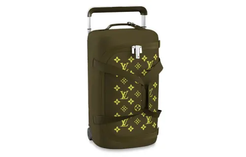LOUIS VUITTON Fabric Suitcase Luggage Men's Khaki Green