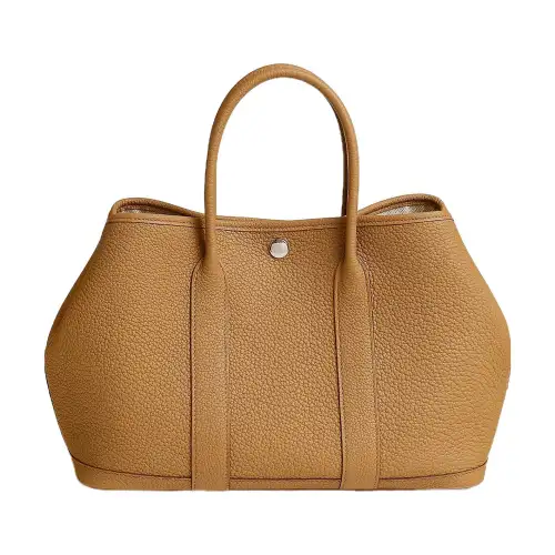 HERMES Garden Party Negonda Calfskin Handbag 30 Women's 4B Biscuit Cookie