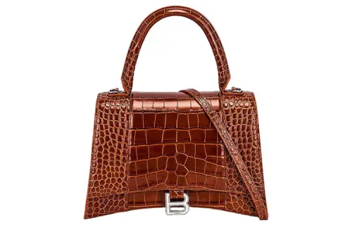 Balenciaga Hourglass Leather Hourglass Bag, Shoulder Bag, Crossbody Bag, Handbag Medium Women's Dark Brown