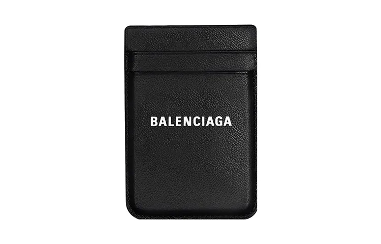 Balenciaga Cash Magnet 2 Card Slots Phone Card Holder Black/White