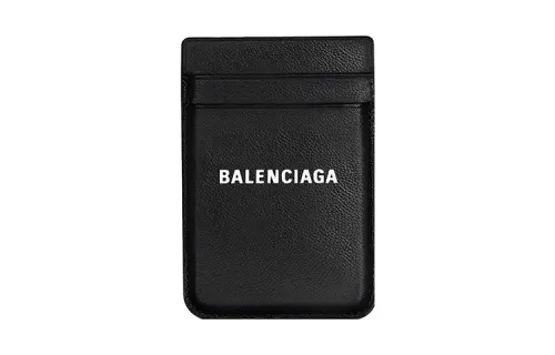 Balenciaga Cash Magnet 2 Card Slots Phone Card Holder Black/White