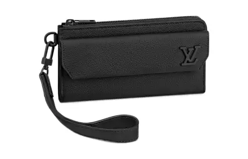 LOUIS VUITTON Grain Calfskin Wallet Men's Black