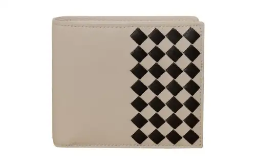 Bottega Veneta Cow Leather Card Holder, Coin Purse, Wallet Men's Lime Gray/Black