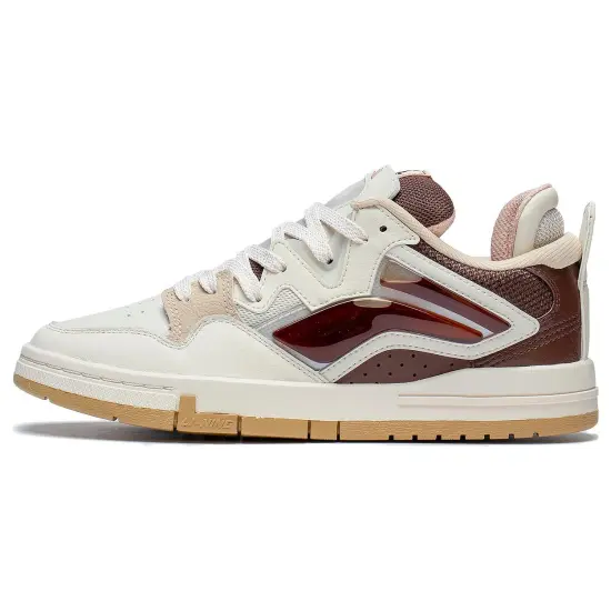 LINING Wei Wu PRO Skateboard Shoes Women's Low-Top White Gray/Brown