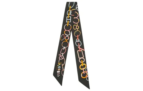 HERMES 2000 2015 Do Re Boucles Silk Twilly Scarf Scarves