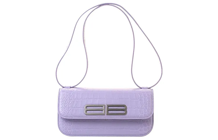 Balenciaga Cow Leather Crossbody Bag, Shoulder Bag Women's Purple