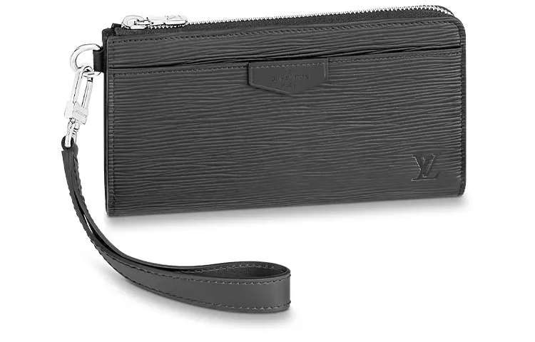 LOUIS VUITTON Zippy Epi Leather Clutch Men's Black